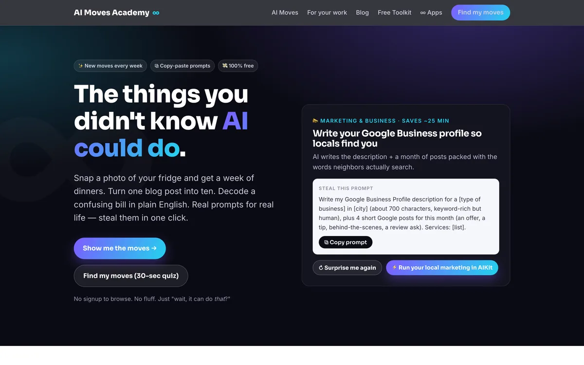 AI Moves Academy — learn what AI can do