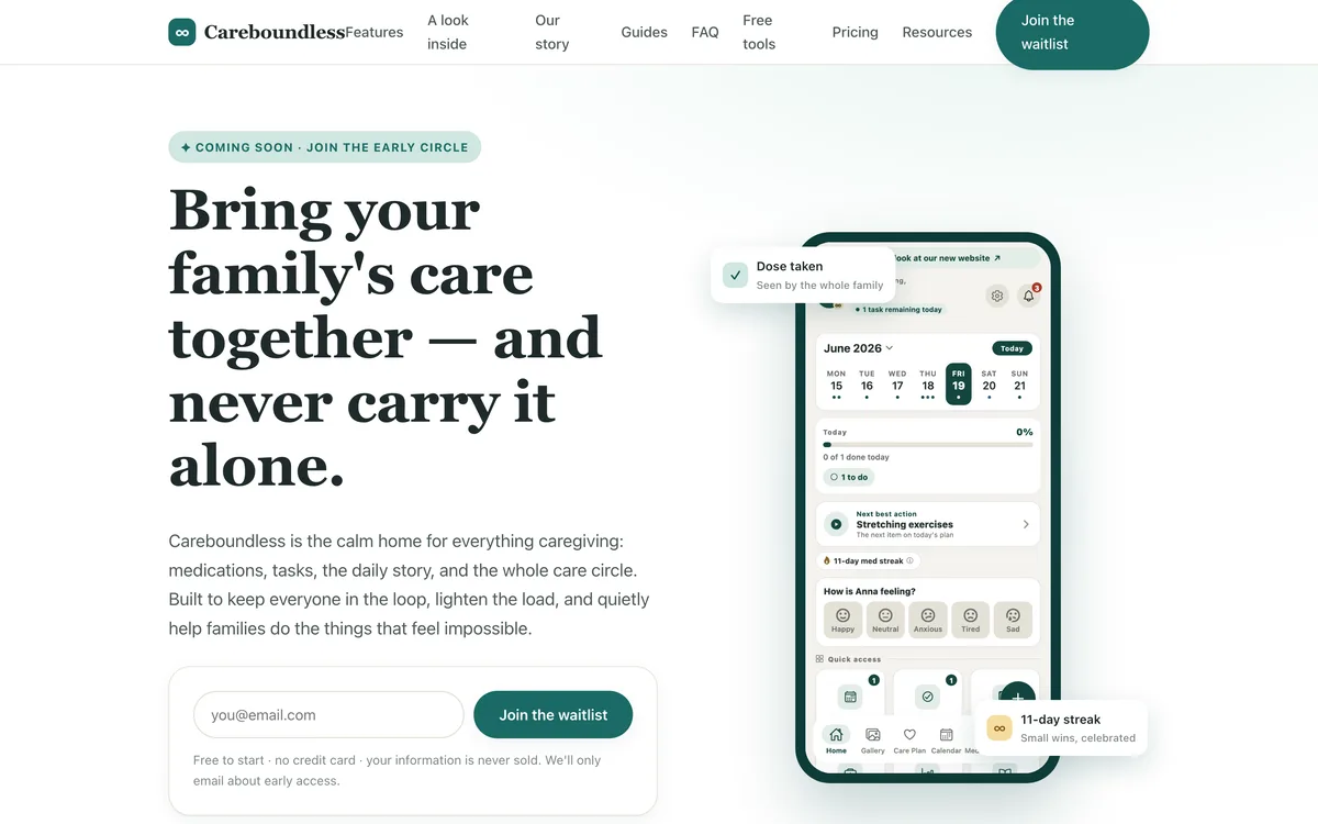 Careboundless — the care portal