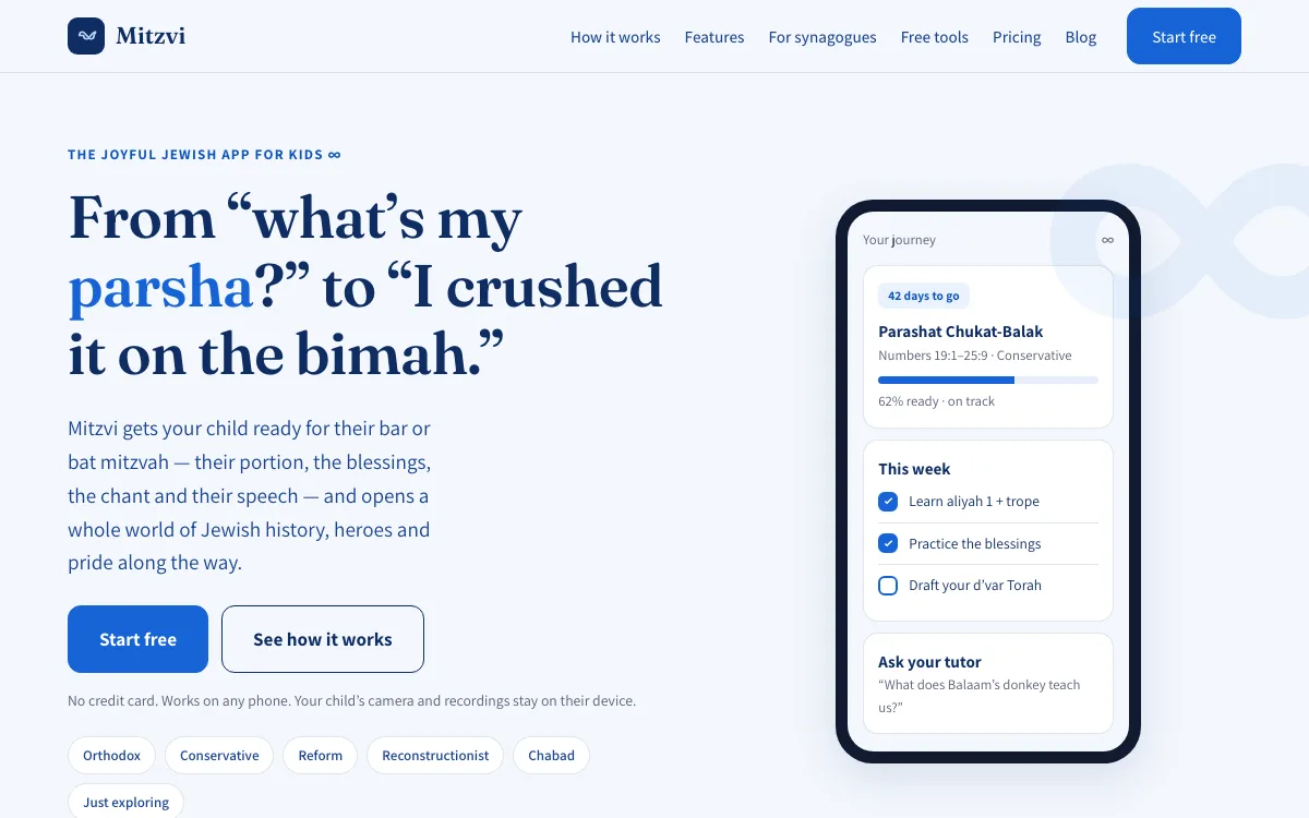 Mitzvi — bar & bat mitzvah study companion